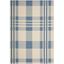 Beige and Blue Plaid Synthetic Indoor/Outdoor Area Rug