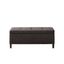 Charcoal Tufted Top Storage Ottoman with Nailhead Trim