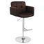 Adjustable Swivel Stout Barstool in Brown Leather and Metal