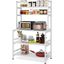 White Glossy 5-Tier Wood Kitchen Baker's Rack with Spice Rack