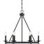 Matte Black 6-Light Metal Candle Chandelier