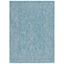 Aqua and Grey Flat Woven Synthetic Indoor/Outdoor Rug