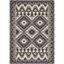 Grey and Beige Floral Synthetic Rectangular Area Rug, 4' x 5'7"