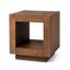 Artemis Refined Brown Wooden Cube Side Table with Shelf