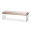 Beige Microsuede Upholstered Bench with Acrylic Legs