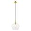 Aldrich 10" Clear Glass Brass Pendant Light