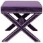 Transitional Plum Velvet 22" Ottoman with Silver Nail Head Trim