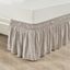 Neutral Ruched Ruffle Elastic Easy Wrap Around Bedskirt for Queen/King/Cal King