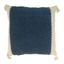 Navy Blue and Beige Whipstitch Banded 20" Cotton Throw Pillow