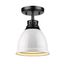 Duncan 9'' Black Glass Transitional Flush Mount Light