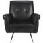 Mira Black Faux Leather Transitional Accent Chair