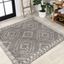 Amir Moroccan Medallion 6' Square Gray/Cream Easy-Care Rug