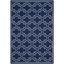 Navy and Ivory Geometric Wool 6' x 9' Area Rug