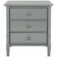 Gray Bamboo 3-Drawer Transitional Nightstand