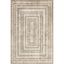 Ivory Geometric Washable Synthetic Area Rug 6' 7" x 9'