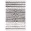 Boho-Chic Black Stripe Hand Woven Kilim Area Rug - 4' x 6'