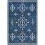 Navy Rectangular Reversible Washable Synthetic Area Rug, 3' x 5'