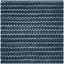 Navy Blue and Black Handwoven Cotton Wool Rug, 4' x 4'