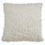 18" Ivory Faux Lamb Fur Poly Filled Square Throw Pillow