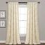 Ivory Elegance Ruffle Diamond 84" Polyester Window Curtain Set