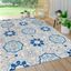 Mediterranean Medallion Blue Khaki 4'x6' Easy-Care Area Rug