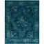 Hand-Knotted Blue Viscose Square Area Rug