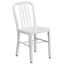 White Steel Armless Indoor-Outdoor Side Chair