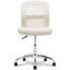 Cream Faux Leather and Mesh Swivel Ergonomic Task Chair