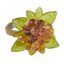 Amber Beaded Flower and Leaves Napkin Ring Set of 4