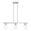 Clarion Brushed Nickel 3-Light Linear Chandelier with Clear Glass