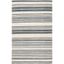 Ivory and Charcoal Handwoven Wool and Cotton Rug 5' x 8'