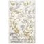 Ivory and Light Grey Floral Scroll Synthetic Area Rug