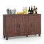 Brown Wood 3-Door Buffet Sideboard with Adjustable Shelves