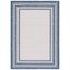 Ivory and Navy Rectangular Synthetic Indoor/Outdoor Rug