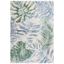 Blue and Green Floral Synthetic Area Rug 5'3" x 7'7"