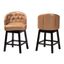 Theron Tan Faux Leather and Espresso Wood Swivel Counter Stool Set