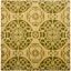 Hand-Tufted Honey & Green Wool Square Area Rug - 7'x7'