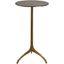 Tiny Round Gold Aluminum Accent Table with Spider Base