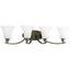 Antique Bronze 30" Four-Light Bath Fixture with Etched Glass Shades