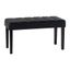 Espresso Leatherette Panel-Tufted Ottoman with Dark Legs