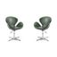 Forest Green Faux Leather Swivel Chair, Set of 2