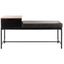 Maruka Light Brown and Black Wood Storage Bench