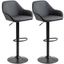 Swivel 58cm Adjustable Black Metal Bar Stools with Footrest - Set of 2