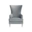 Light Silver Velvet Transitional Wingback Accent Chair