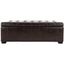 Large Brown Leather Storage Bench with Button Tufts