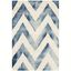 Ivory & Navy Hand-Tufted Wool Rectangular Accent Rug - 2' x 3'