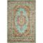 Hand-Knotted Seafoam and Beige Wool Viscose Rug 4' x 6'