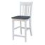 San Remo 24" White and Heather Gray Solid Hardwood Counter Stool