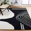 6' Square Black and Ivory Hand-Tufted Wool Area Rug