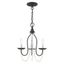 Black Mini Crystal 3-Light Candelabra Chandelier